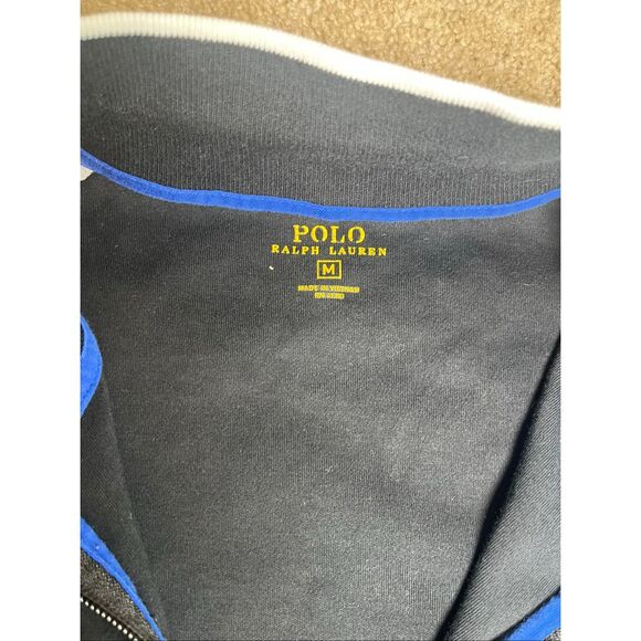 Polo Ralph Lauren Full Zip Track Jacket Black Blue White Men’s Size M - Picture 6 of 6